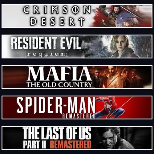  Crimson +Evil 9 +Mafia +Spider 1 +TLOU2